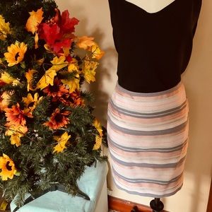 Striped, Short Pencil Shirt